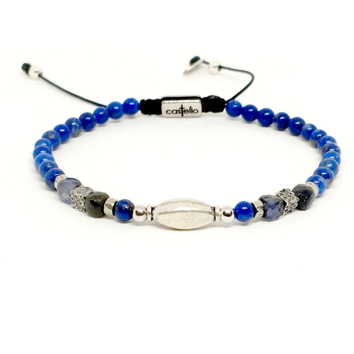 Lapis Lazuli Bracelet, Sterling Silver, 4mm | Castello Jewels