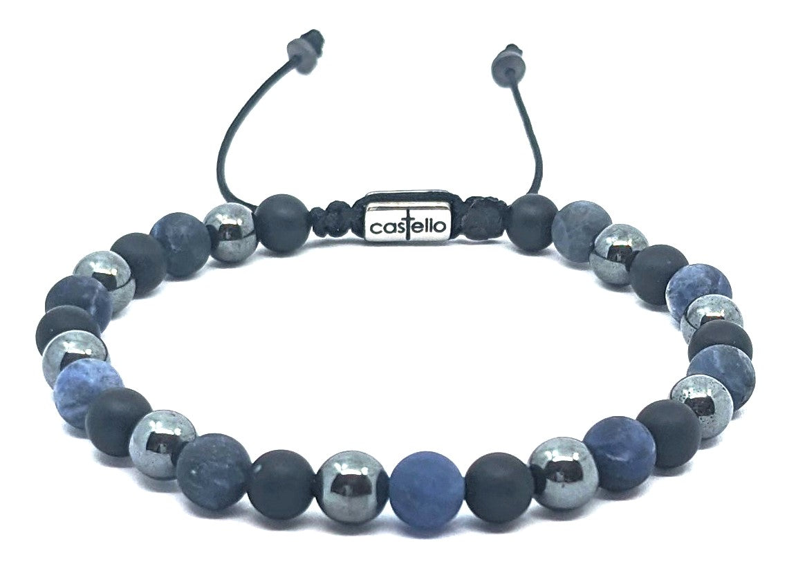 Hand Made Bracelet Sodalite, Onyx Mat, Hemitate stone 6mm | Castello Jewels