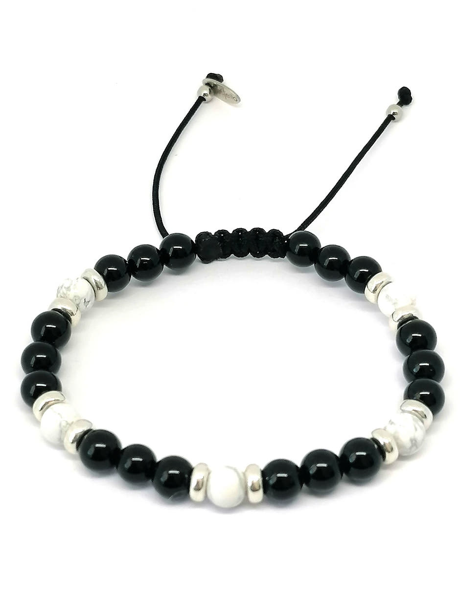 Classic Polished Onyx & Howlite, Timeless Everyday Wear, 4mm, view 4 | Castello Jewels
