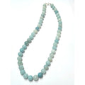Amazonite Beaded Necklace, Sterling Silver, 10mm | Castello Jewels