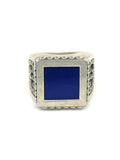 Mens Silver Ring Lapis Lazuli Sun | Castello Jewels