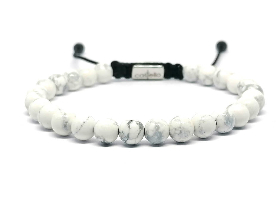 Matte Howlite Bracelet, 6mm | Castello Jewels