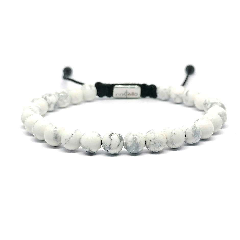 Matte Howlite Bracelet, 6mm | Castello Jewels