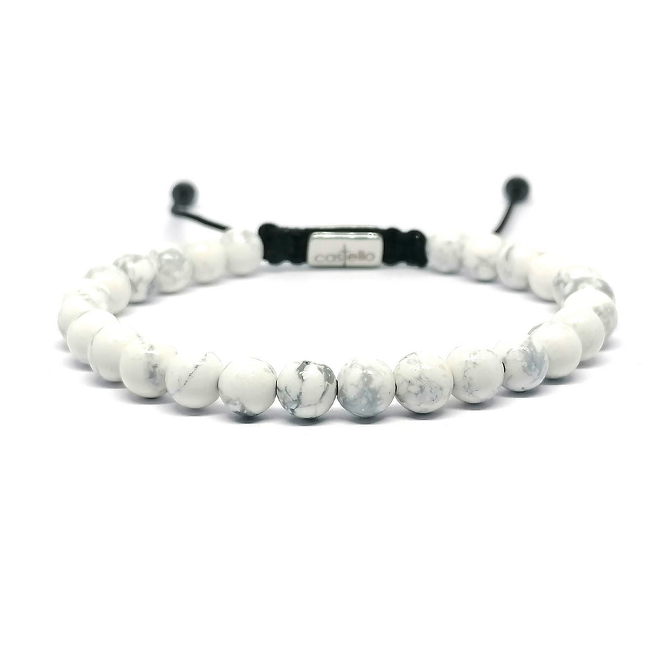 Matte Howlite Bracelet, 6mm | Castello Jewels