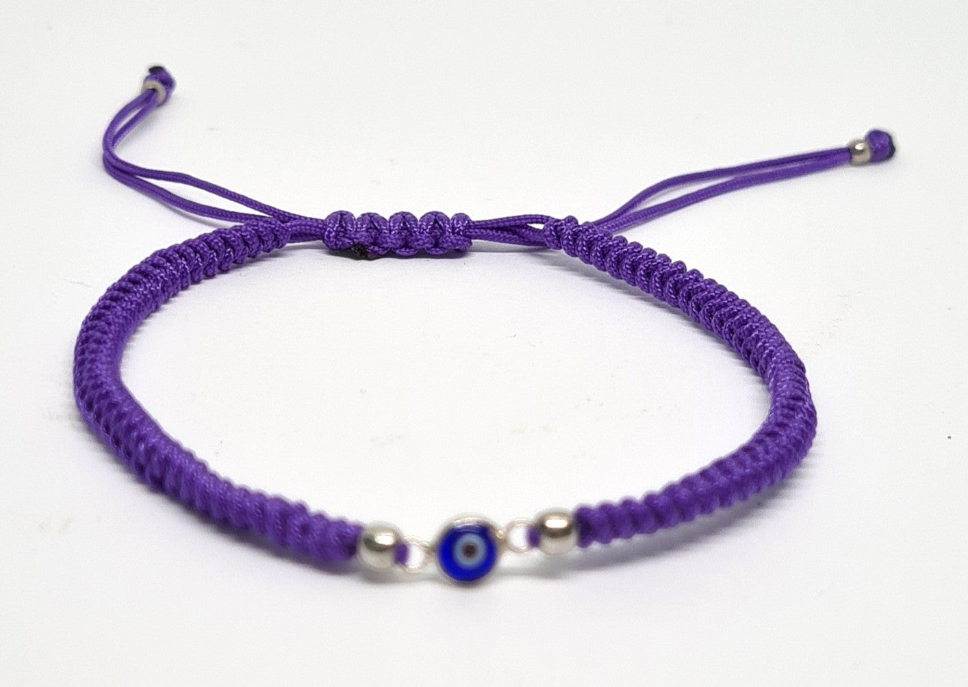 Hand made Evil Eye silver bracelet — view 9 | Castello Jewels