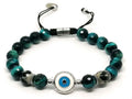 Evil EyeBracelet, enameled silver 925, Cat's Eye stone 8mm | Castello Jewels