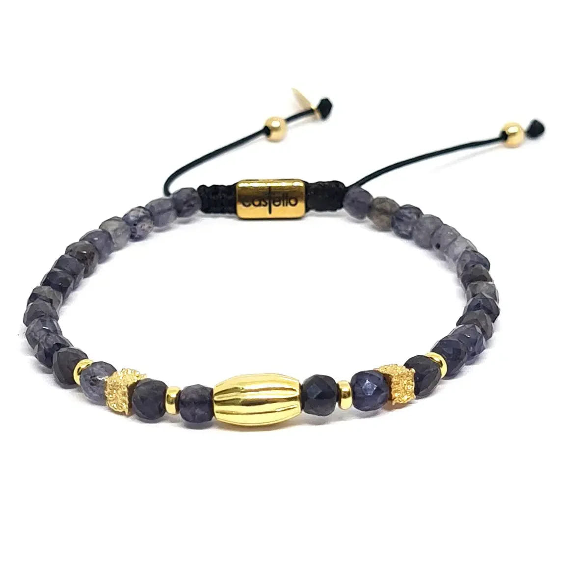 Iolite Gold-Plated Bracelet, Sterling Silver, 4mm | Castello Jewels