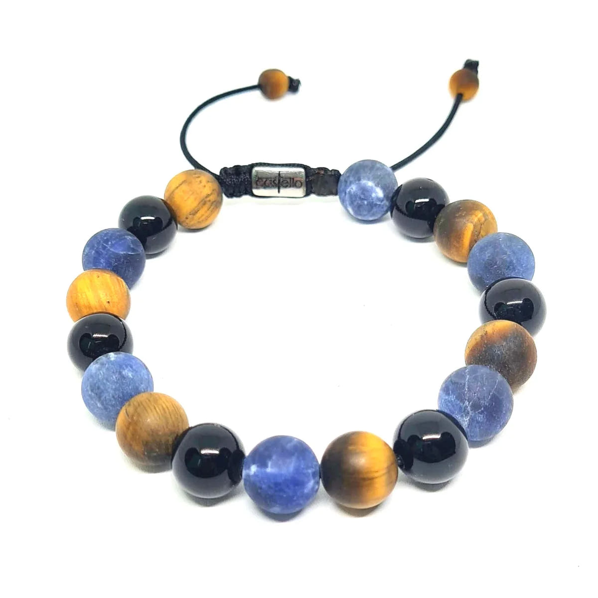 Sodalite, Onyx & Tiger's Eye Beaded Bracelet, 10mm | Castello Jewels