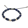 AEGEAN, Silver 925 Bracelet, Lapis Lazuli Tube stone 10mm | Castello Jewels