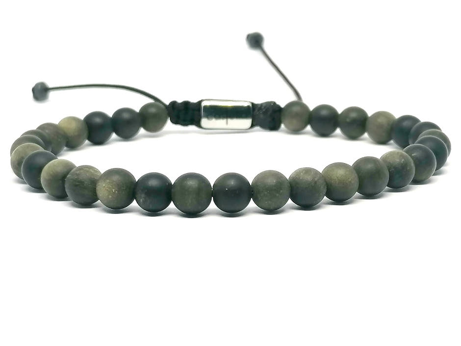 Matte Obsidian Bracelet, Water-Resistant, 6mm | Castello Jewels
