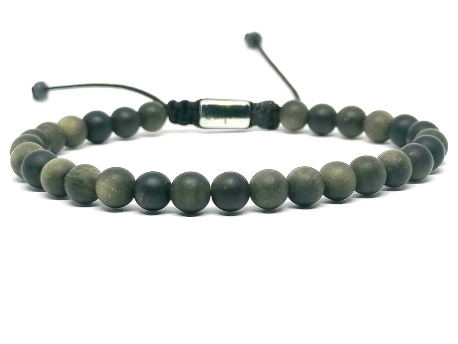 Gemstone Bracelet Obsidian stone 6mm | Castello Jewels