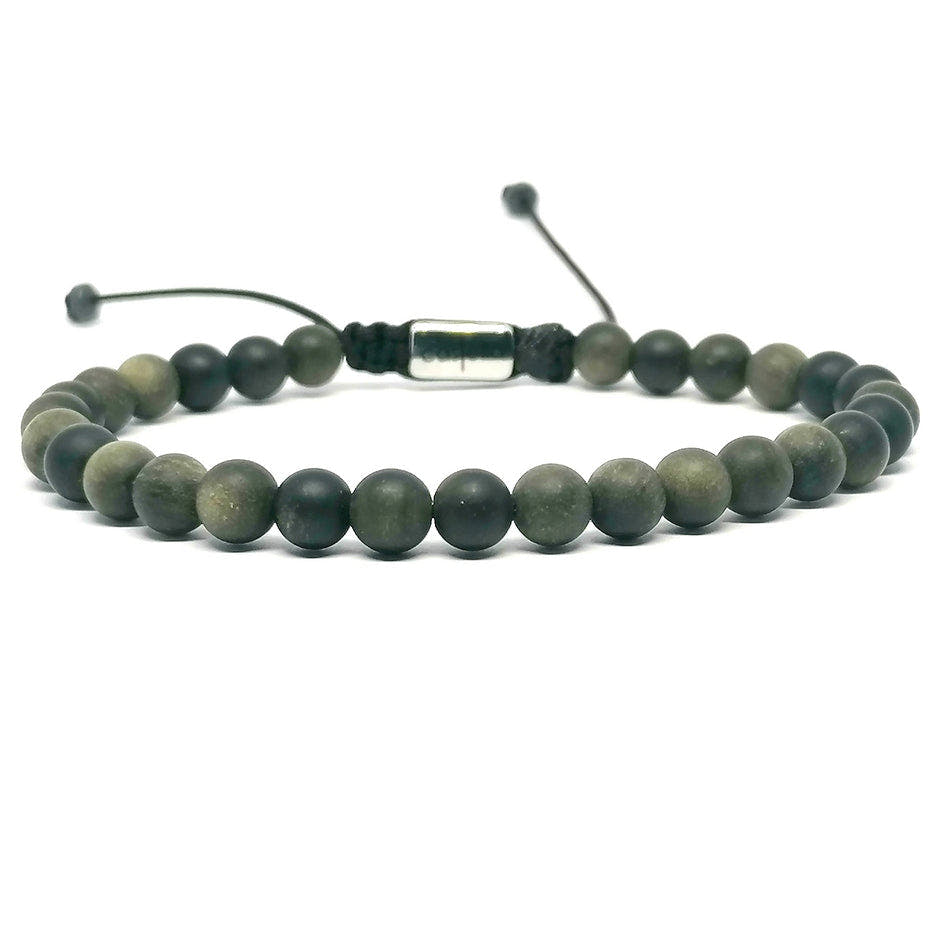 Matte Obsidian Bracelet, Water-Resistant, 6mm | Castello Jewels