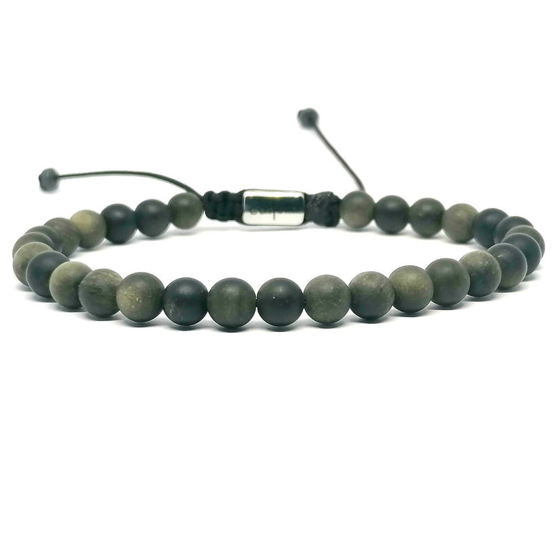 Matte Obsidian Bracelet, Water-Resistant, 6mm | Castello Jewels