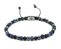 Hand Made Bracelet, Onyx Mat, Hematite, Sodalite stone 4mm | Castello Jewels