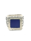 Mens Silver Ring Lapis Lazuli Athena | Castello Jewels