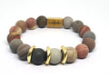 Hand Made Silver Gold Plated 925 Bracelet Mookite stone 12mm | Castello Jewels