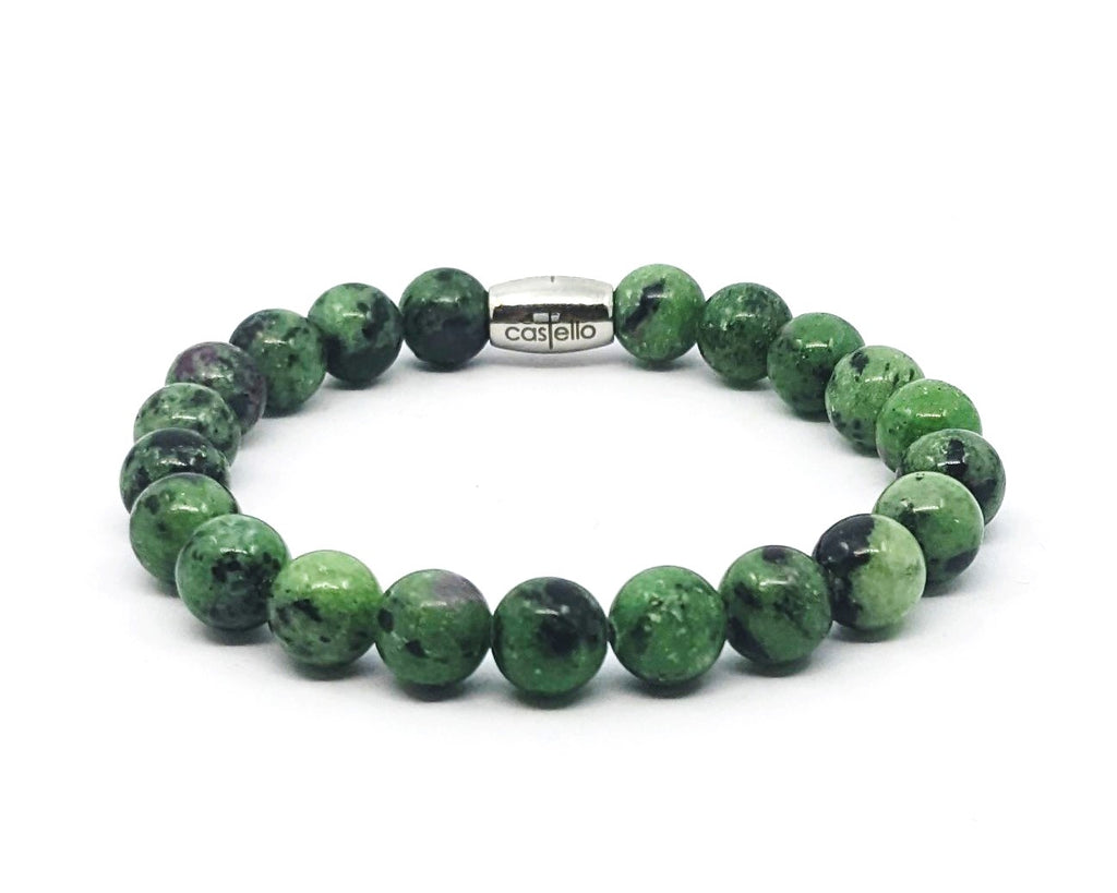 Gemstone Bracelets Rubyzoisite Stone 10mm — view 2 | Castello Jewels