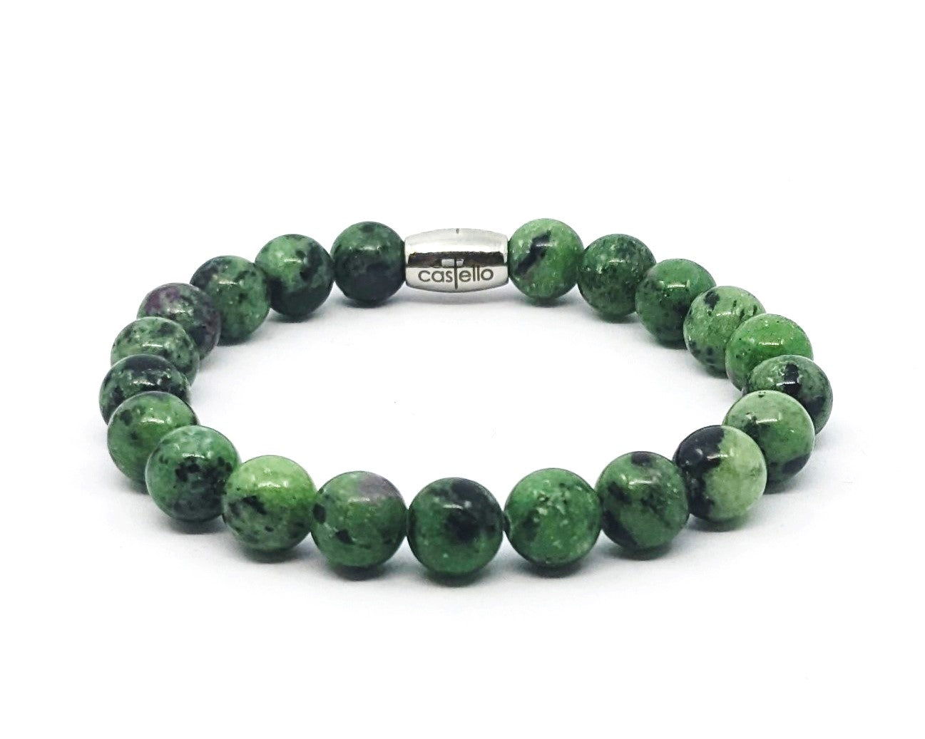 Gemstone Bracelets Rubyzoisite Stone 10mm — view 2 | Castello Jewels