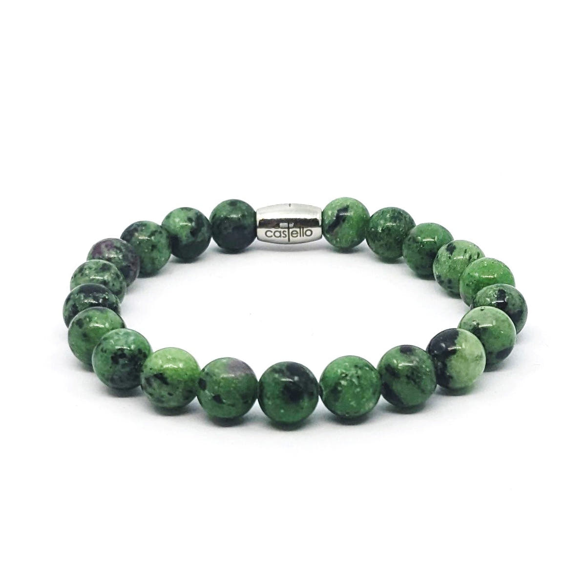 Ruby Zoisite Men's Bracelet, 10mm, view 2 | Castello Jewels