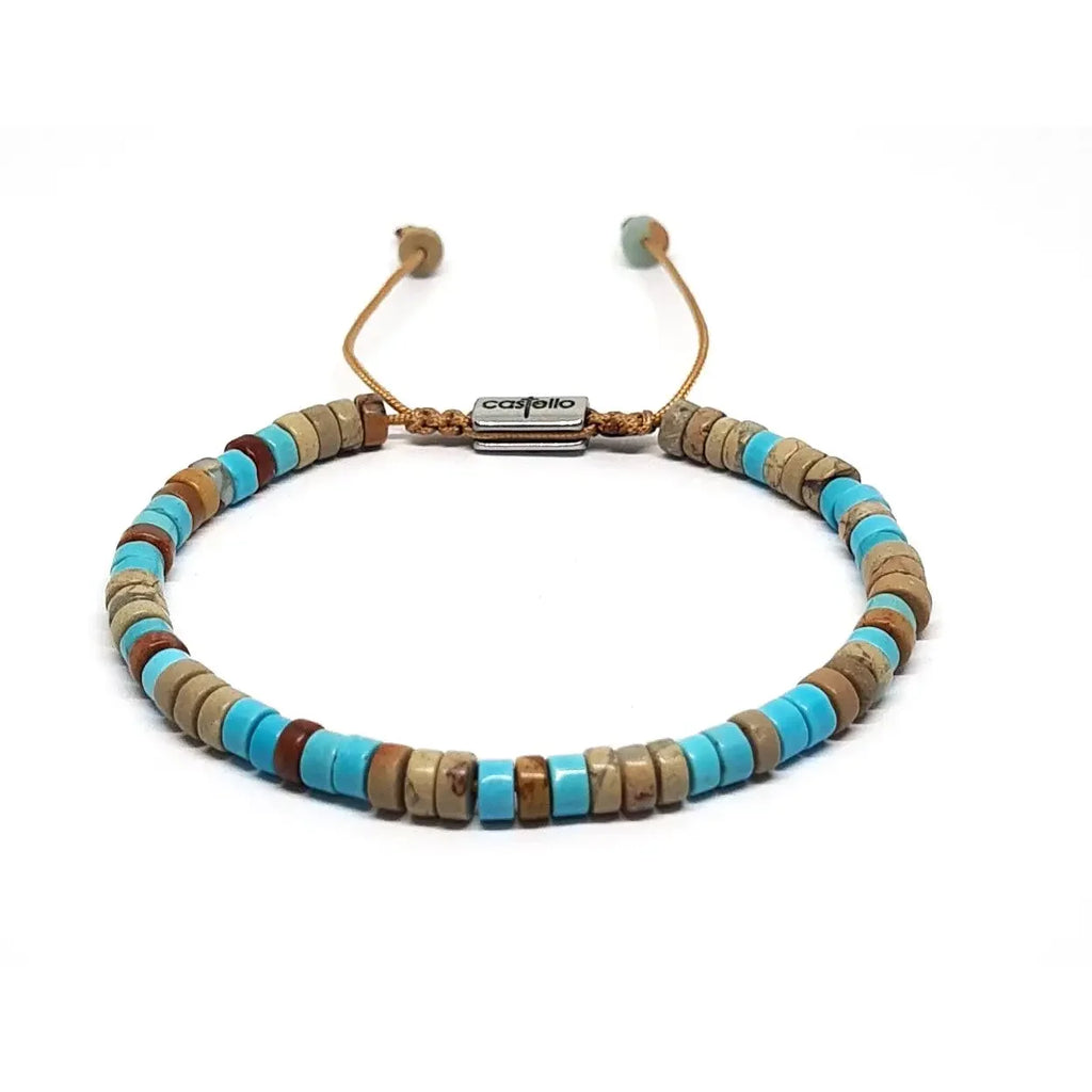 Turquoise & Shushan Tube Bracelet, 4mm | Castello Jewels