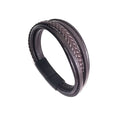 Brown Multi-Strand Braided Leather Bracelet, Men's | Castello Jewels