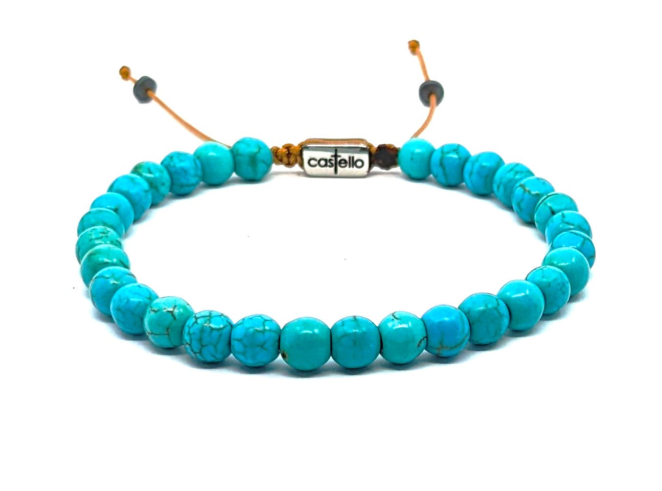 Hand Made Bracelet Turquoise stone 8mm | Castello Jewels