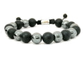 Ηand Made Bracelet Onyx Mat, Hematite 10mm stone | Castello Jewels