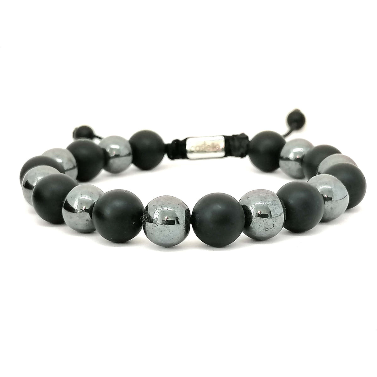 Onyx & Hematite Stacking Bracelet, 10mm | Castello Jewels