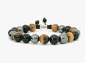 Hand Made Bracelet Onyx Polish, Tiger's eye Polish, Hematite 10mm stone | Castello Jewels