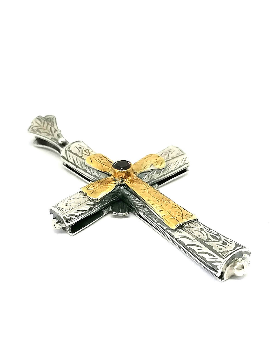 Byzantine Cross Pendant 925 silver — view 2 | Castello Jewels