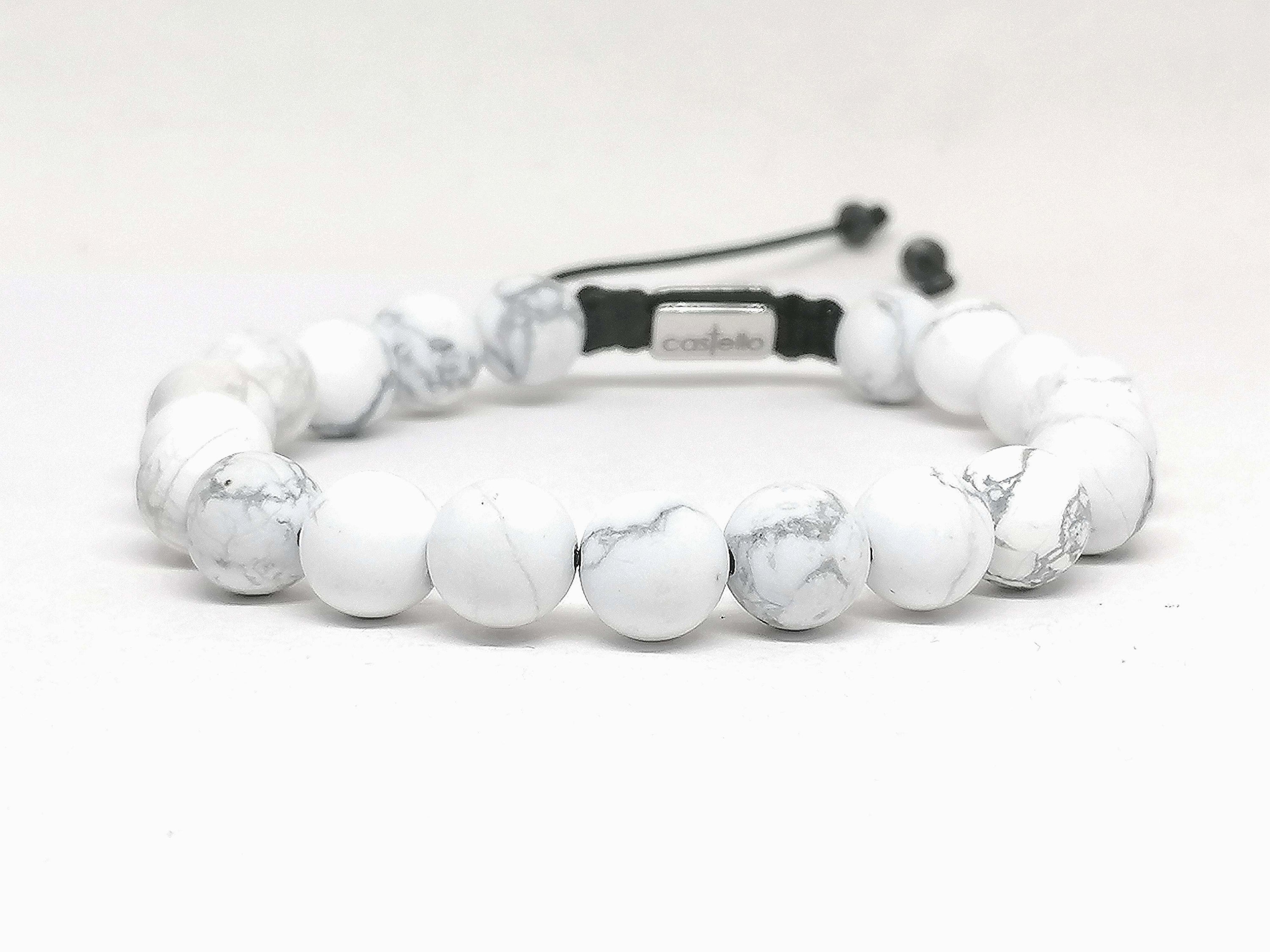 Bracelet Howlite stone 8mm — view 2 | Castello Jewels