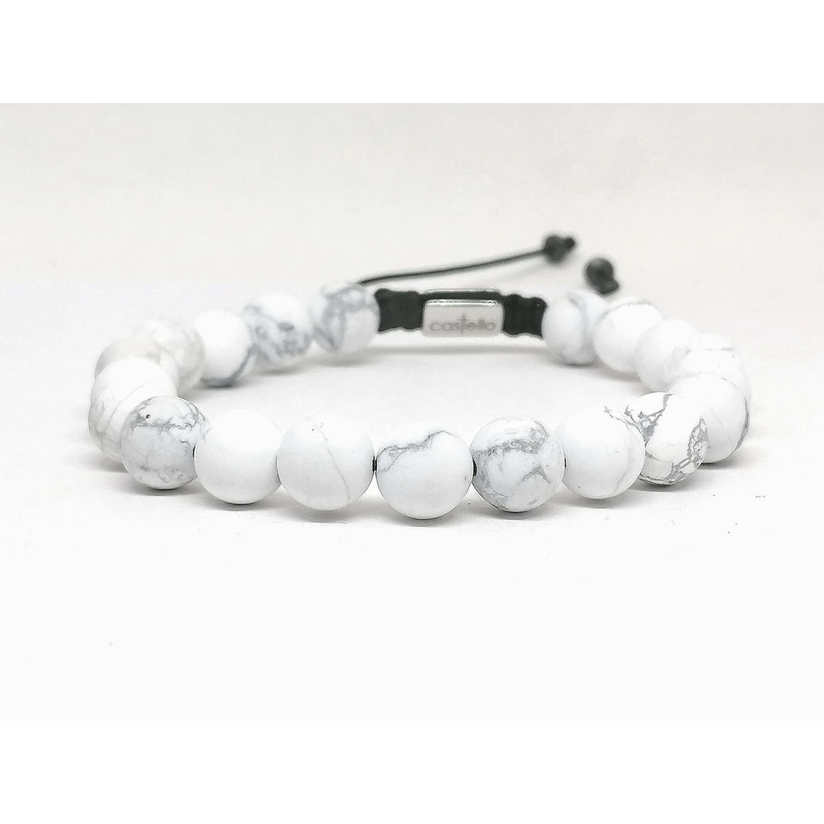 Howlite Boho Bracelet, 8mm, view 3 | Castello Jewels