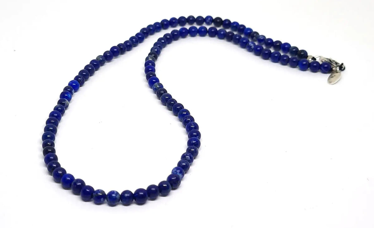 Lapis Lazuli Gemstone Necklace, 4mm | Castello Jewels