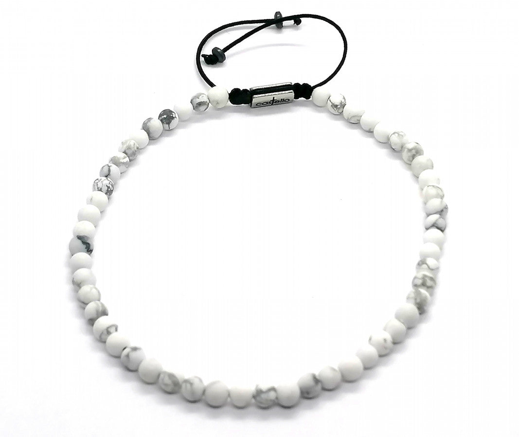 Hand Made Anklets, Howlite stone 4mm | Castello Jewels