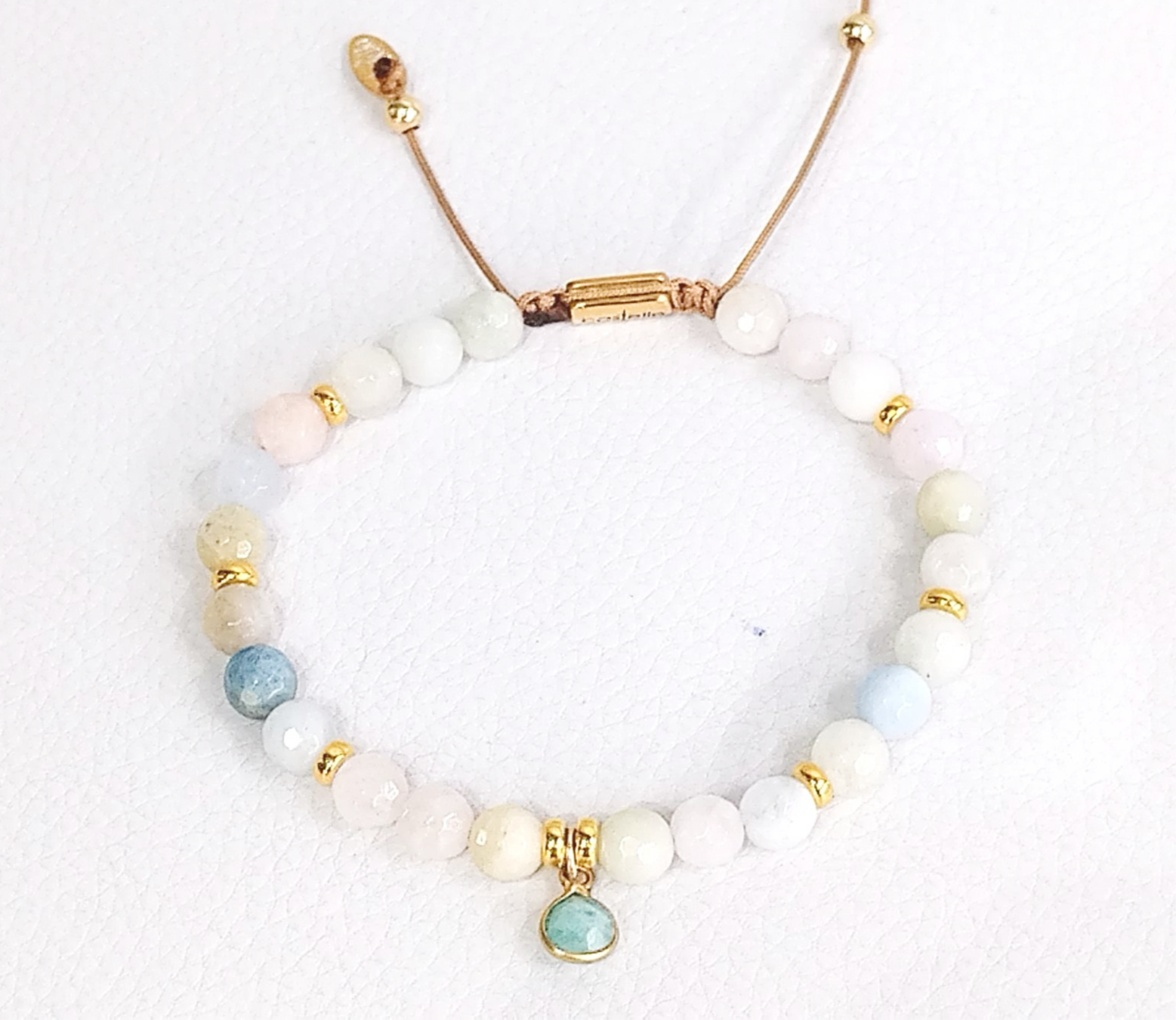 Silver 925, gold plated Bracelet Classic, Beryl 6mm stone | Castello Jewels