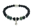 Hand Made Silver 925 Bracelet Onyx Polish, Kambamba stone 6mm | Castello Jewels