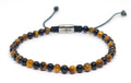 Hand Made Bracelet with Onyx Polish, Tiger's Eye Polish stones 4mm. | Castello Jewels