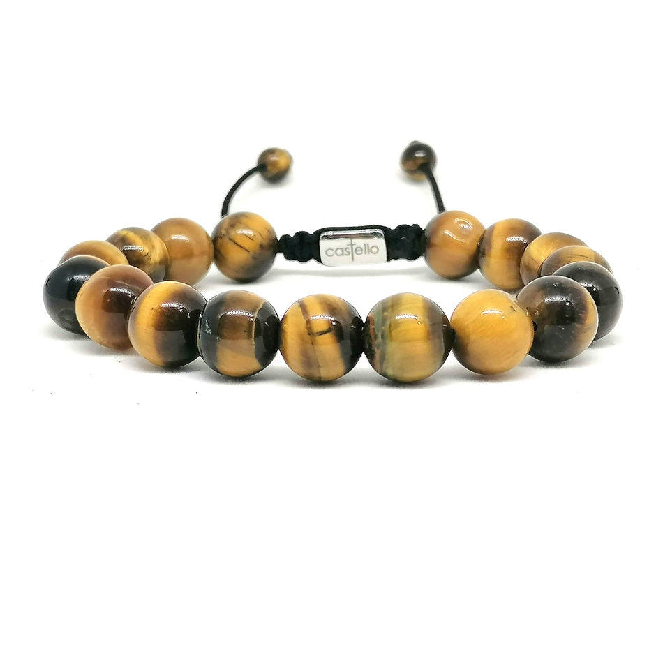Polished Tiger's Eye Stacking Bracelet, 10mm | Castello Jewels