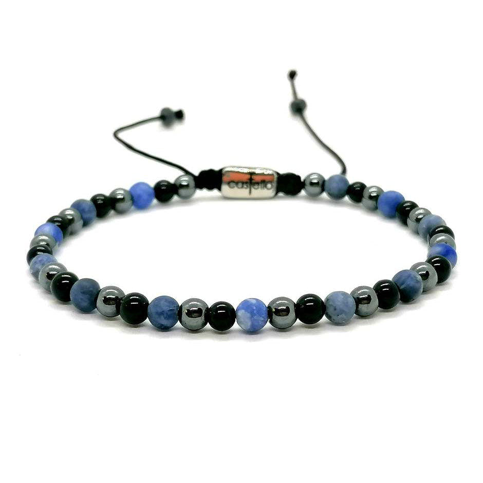 Onyx, Hematite & Sodalite Bracelet, 4mm | Castello Jewels
