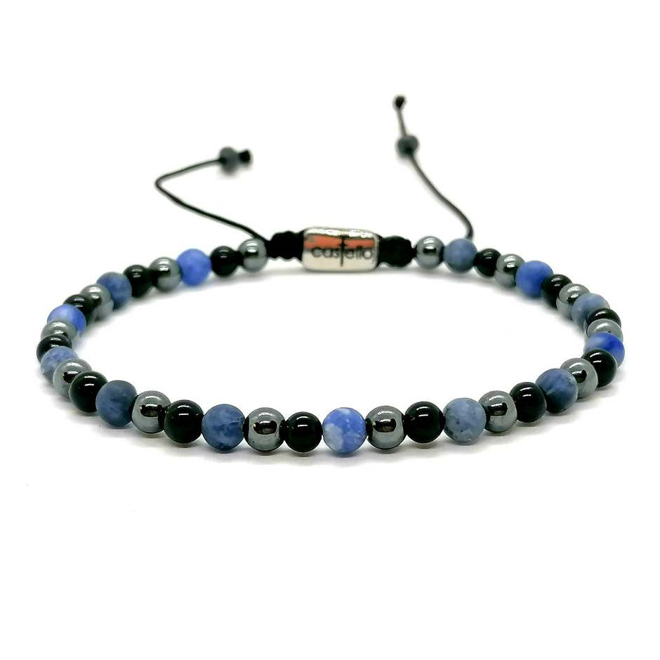 Onyx, Hematite & Sodalite Bracelet, 4mm | Castello Jewels