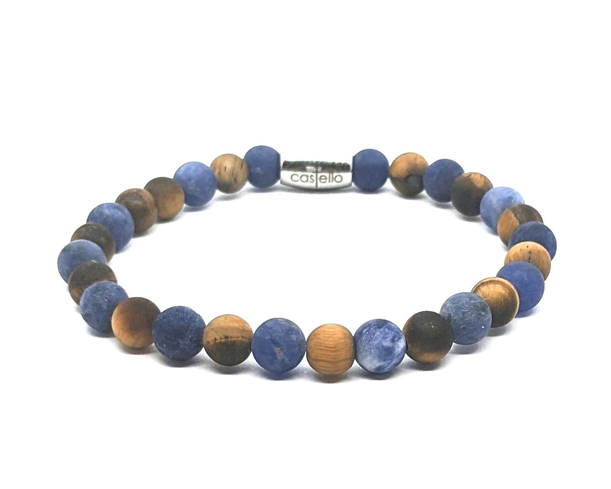 Sodalite & Tiger's Eye Bracelet, Matte, view 2, 6mm | Castello Jewels