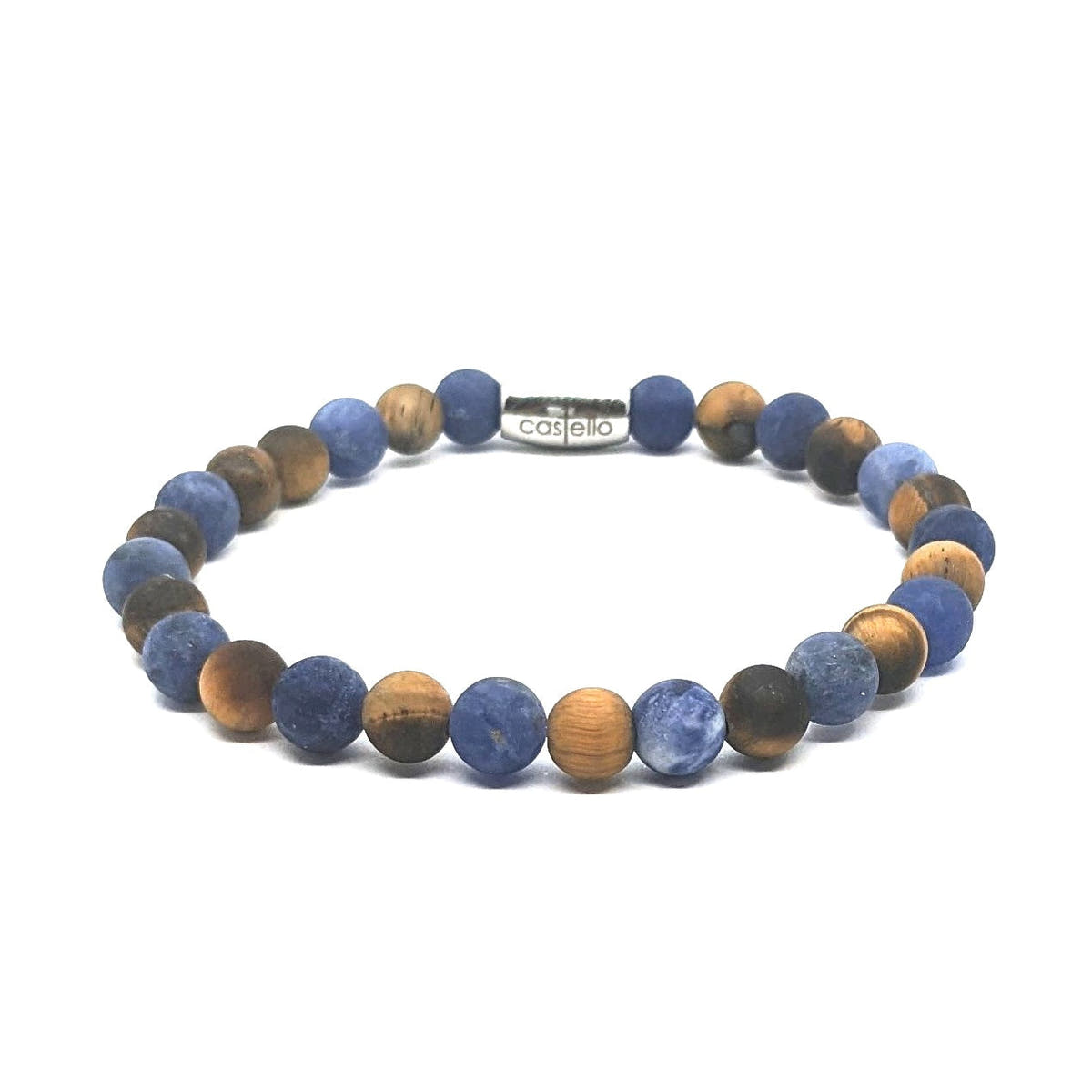 Sodalite & Tiger's Eye Bracelet, Matte, view 2, 6mm | Castello Jewels