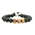Tiger's Eye & Onyx Men's Bracelet, 10mm | Castello Jewels