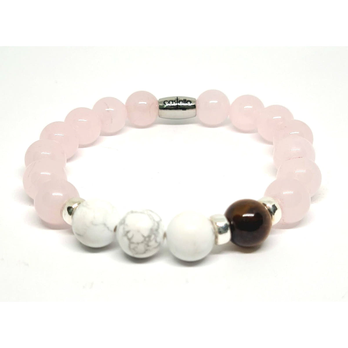 Classic Pink Quartz, Howlite & Tiger's Eye, Timeless, 10mm | Castello Jewels