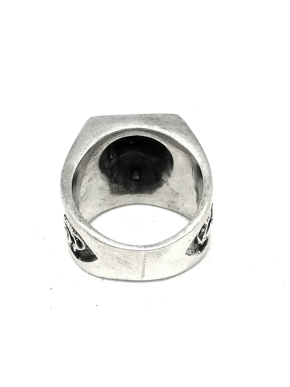 Mens Silver Ring Skull — view 4 | Castello Jewels