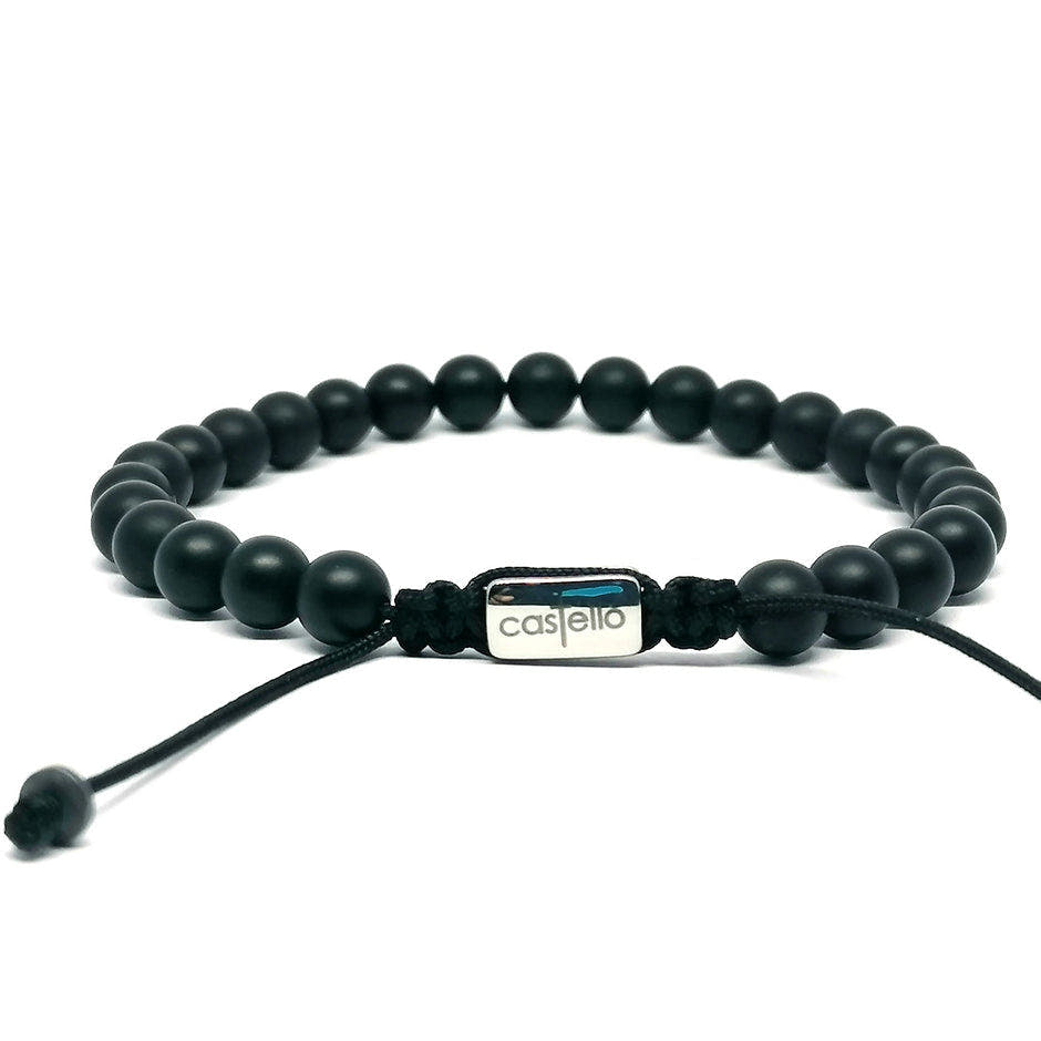 Matte Onyx Bracelet, Waterproof, view 3, 6mm | Castello Jewels