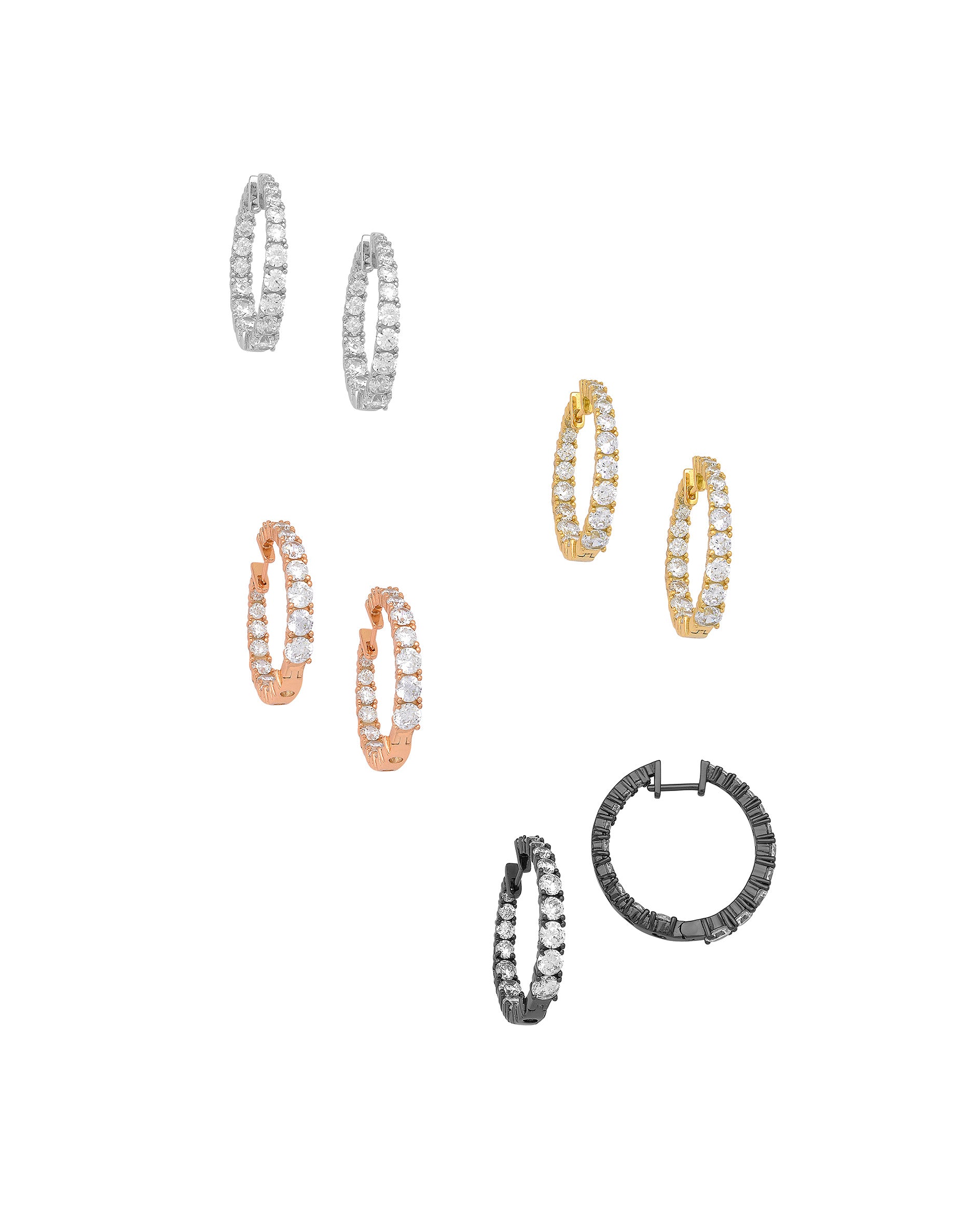 Hoop silver earrings | Castello Jewels