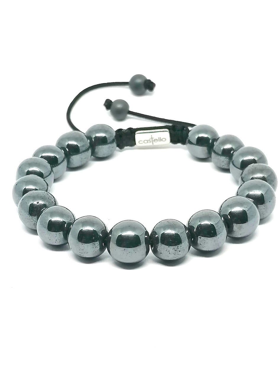 Hand Made Bracelet Hematite 10mm stone | Castello Jewels