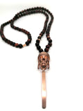 Necklace Skull, Silver 925, Lava stone | Castello Jewels