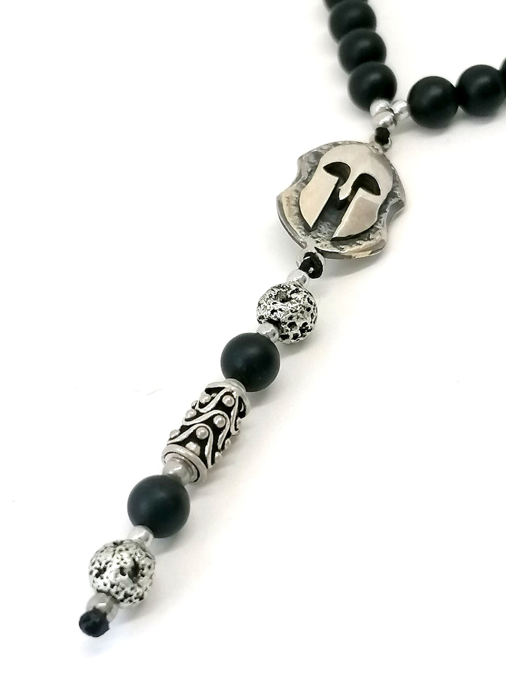 Rosary Sparta Helmut, Silver 925, Onyx stone — view 2 | Castello Jewels